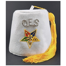 Handcrafted Felt Order of the Eastern Star Fez with 1 inch OES pin
